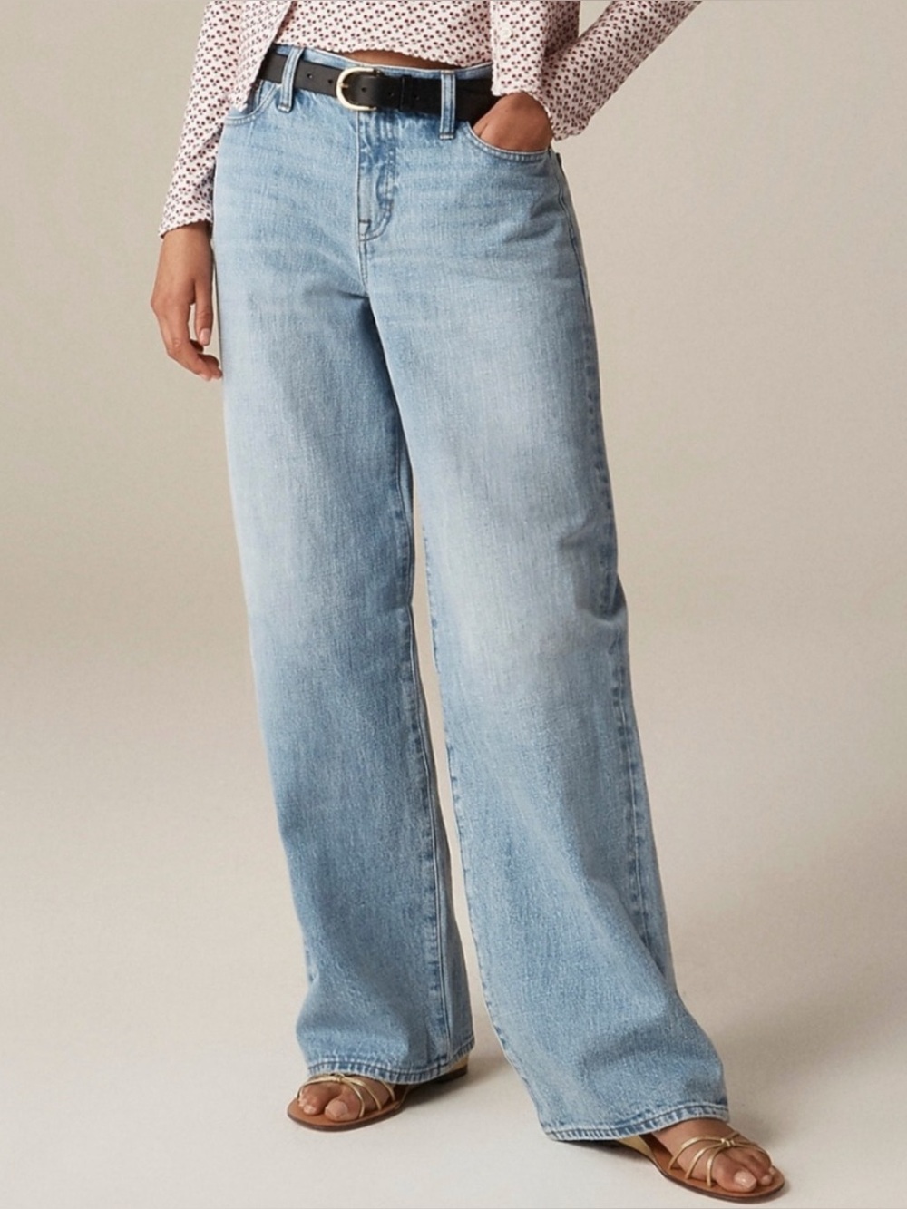 J. Crew Lower-Rise Wide-Leg Light Blue Sydney Wash Jean Size 26